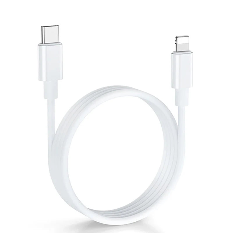 PD18W fast charging cable with Lightning connector, white, 1m length