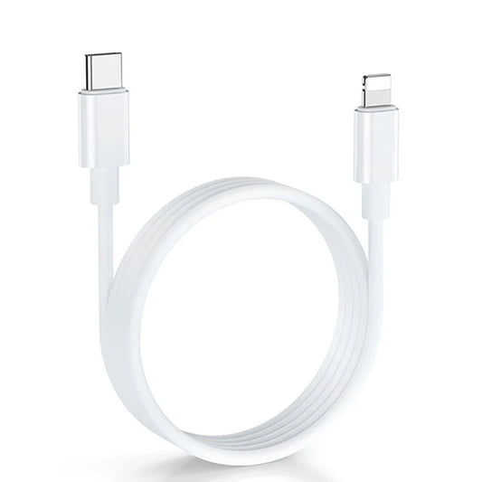 PD18W fast charging cable with Lightning connector, white, 1m length