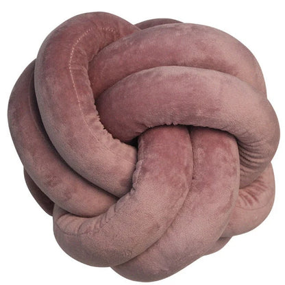 Knotted Plush Ball Design Round Throw Pillow in assorted colours and sizes