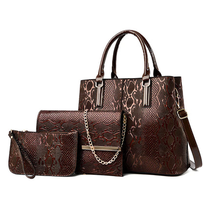 Black horizontal square women's messenger bag in PU with zipper top, single adjustable strap, and car suture edges - 25cm wide shoulder tote