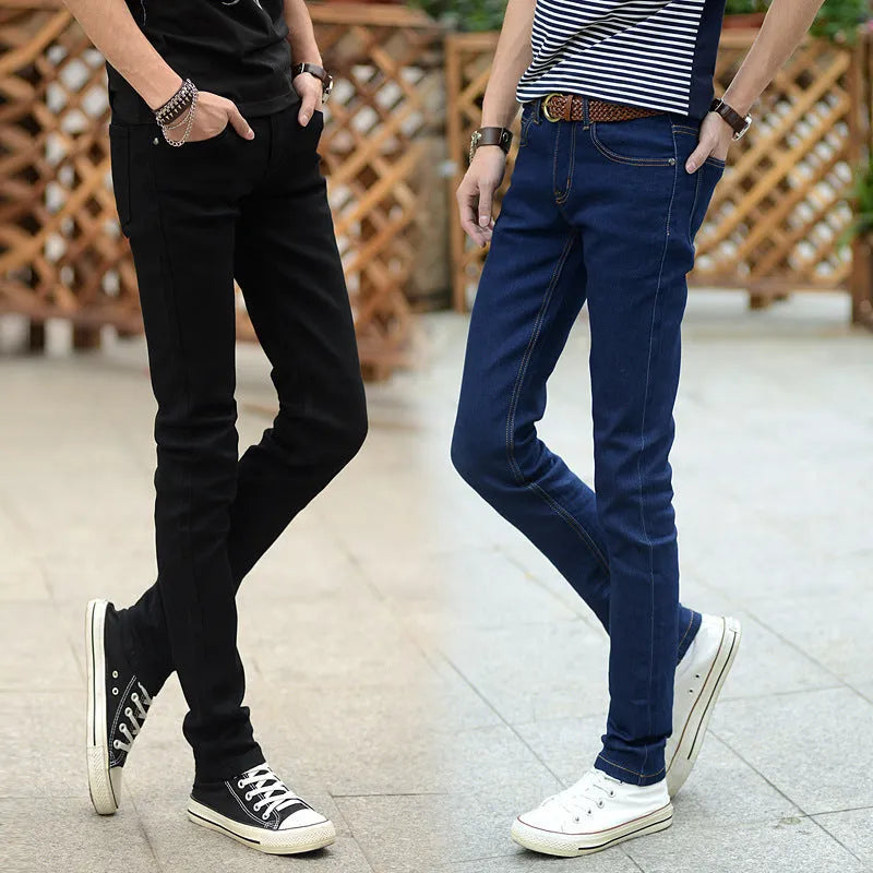 Stretch cotton men's jeans in blue regular fit from S to 6XL