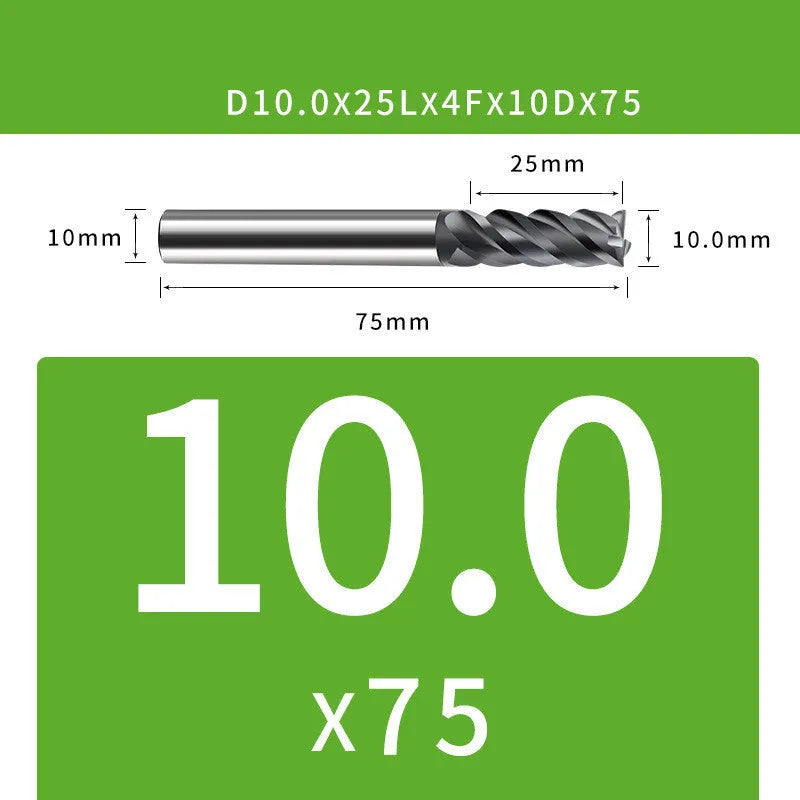 Tungsten steel 4-blade end mill for CNC machining with 35 degree helix angle