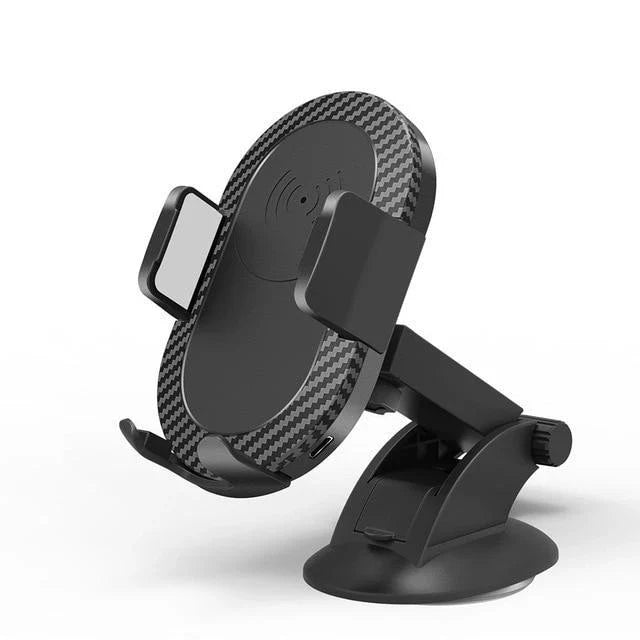 Wireless Fast-Charging Kiwi-Designed Car Phone Mount with adjustable grip and sleek, low-profile design