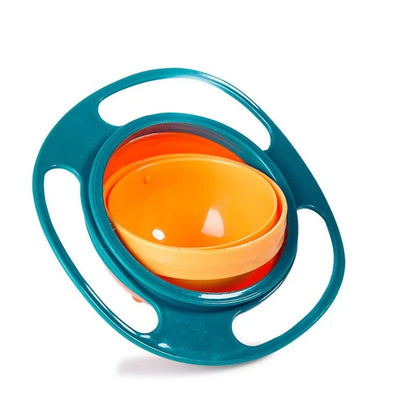 360 Rotate Universal Spill-proof Bowl for Babies in red, green, and blue
