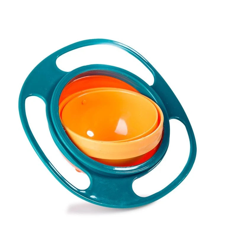360 Rotate Universal Spill-proof Bowl for Babies in red, green, and blue