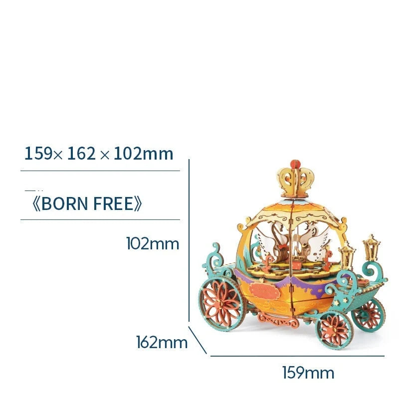 DIY 3D Kitty Ballet Wooden Puzzle Game with moveable music box, perfect for creative assembly and decoration