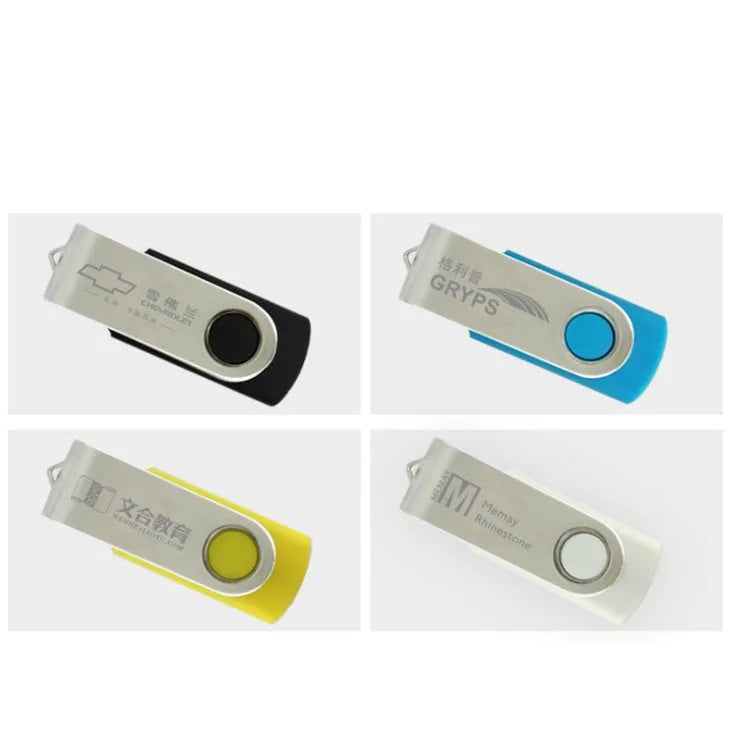 360 degree rotating USB flash drive in polychromatic colours with USB 3.0 connector exposed