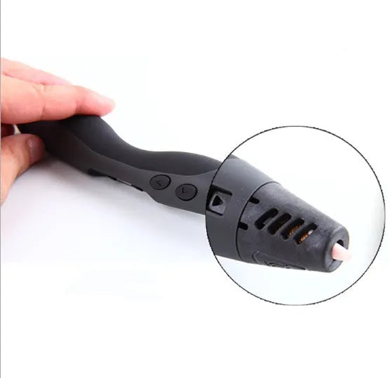 Plastic 3D printing pen 18cm long in black for 3D painting and graffiti