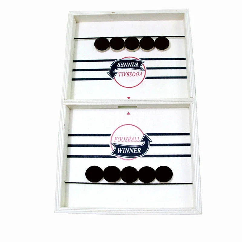 Wooden Puck Game Fast Sling for family interactive fun and child coordination development