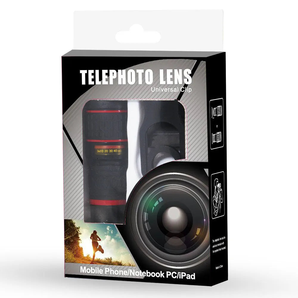 20x smartphone telescope with universal clip mount and optical glass lens for mobile photography