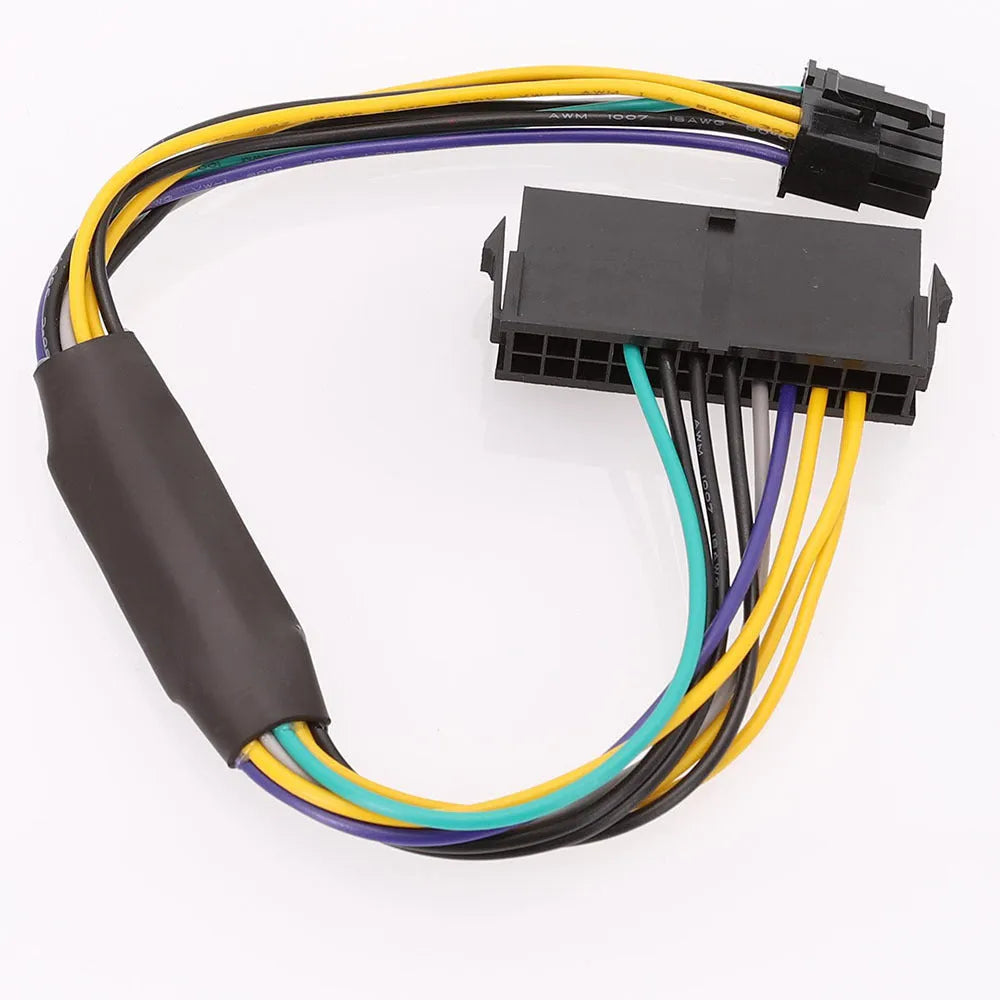 Black DELL Optiplex ATX 24-pin to 8-pin motherboard power adapter cable, 30cm long