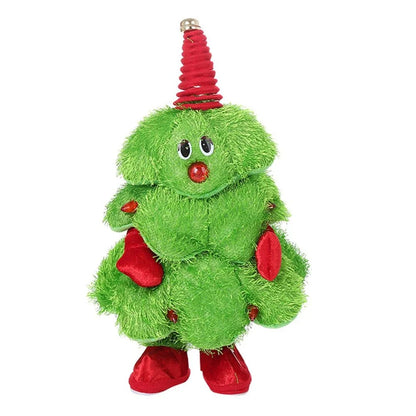 Green Wisted Wiggle Hip Christmas Tree Musical Plush Toy for kids