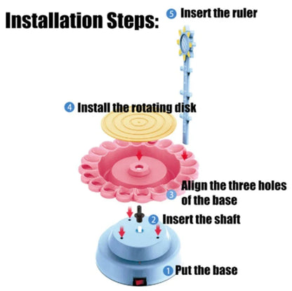 Electric Pottery Drawing Machine DIY Set for kids with clay, paints, and tools