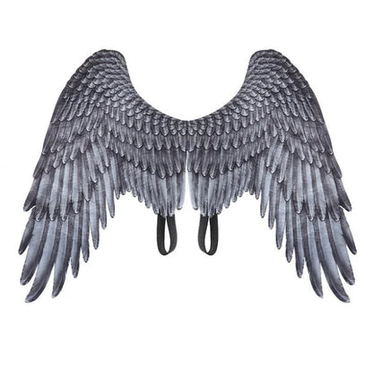 Kids' 3D angel wings in white and black for Halloween and cosplay