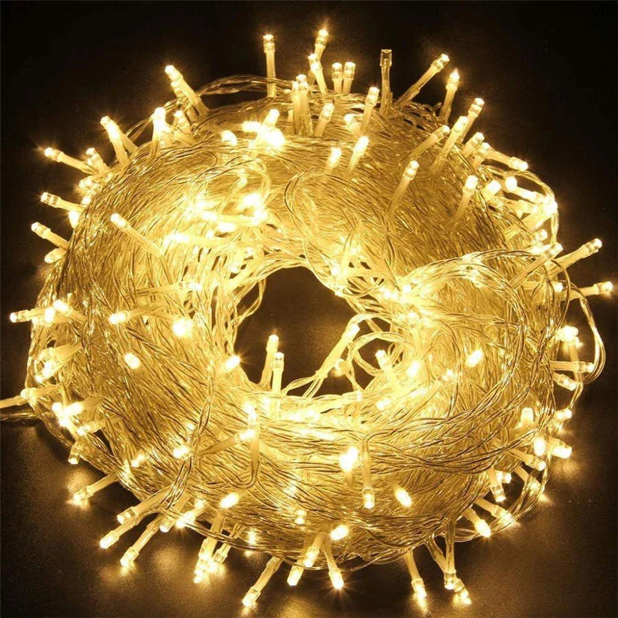 LED Christmas decoration lights in various colours and lengths for festive decorating