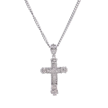 Men's stylish alloy cross necklace with durable chain