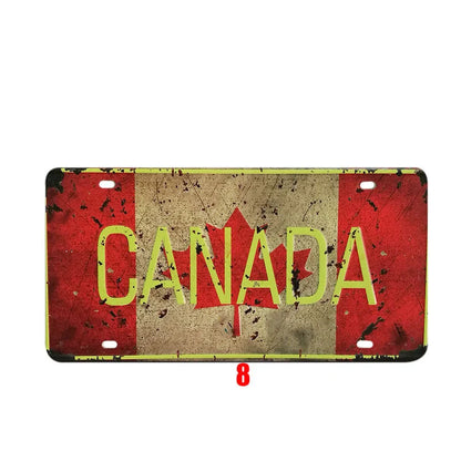 Vintage tin national poster with retro style and durable metal construction