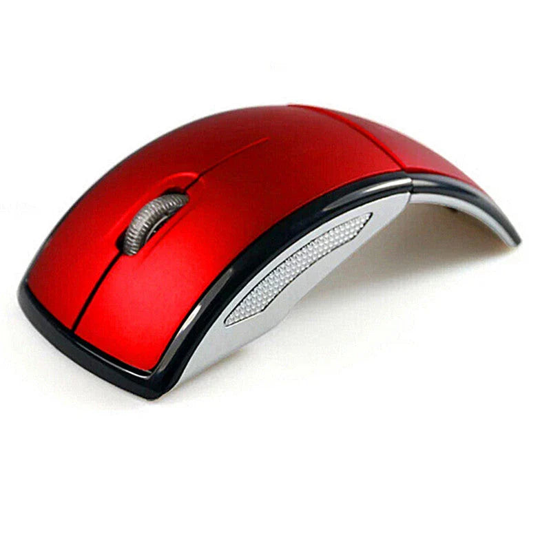 Wireless foldable mouse in various colours, showcasing compact and portable design