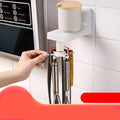 Plastic 6-hook kitchen utensil rack in Nordic style with inverted hooks, colour black