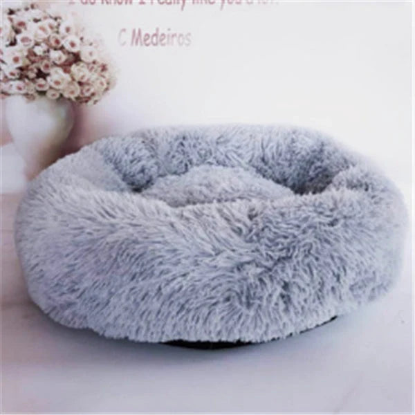 Round long hairy cat mattress in various colours and sizes for pet comfort