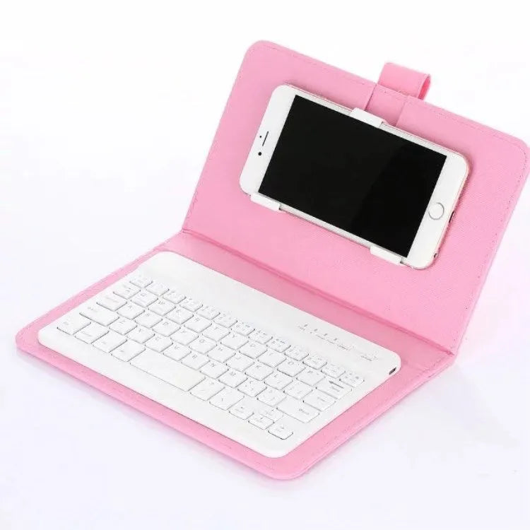 Bluetooth wireless keyboard case set showing protective cover with removable 7-inch keyboard in multiple colour options