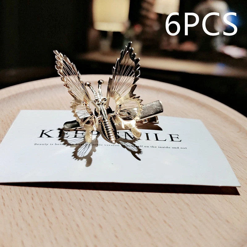 Mori Girl's Moving Butterfly Hairpin Headdress in silver and golden finishes