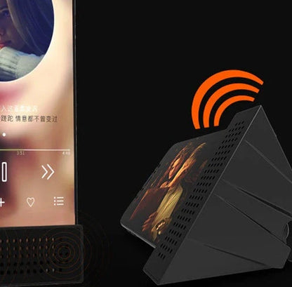 Mini speaker phone holder for Apple iPhones in various colors