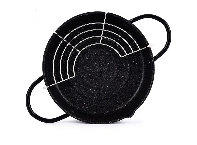 Household oil-saving fryer with non-stick coating and removable grease filter