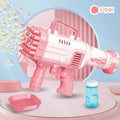 32-hole electric bubble machine in cherry pink or sky blue colours for children's outdoor play