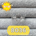 Oval denier ring with open mouth design showing 6*8mm main stone and five-pointed star decoration