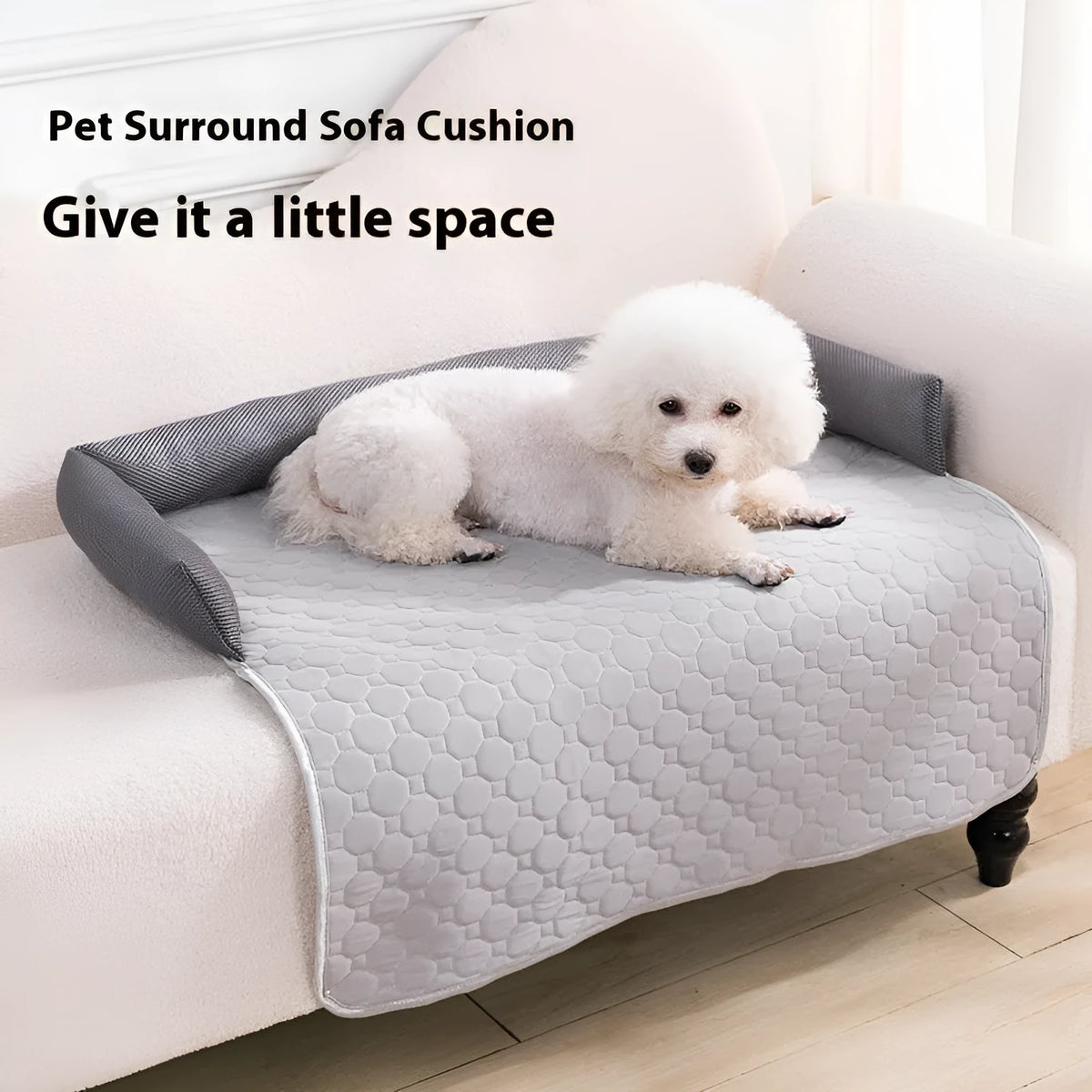 Pet sofa cushion with latex ice pad in Ice Silk cover, 75x75cm, available in multiple colours