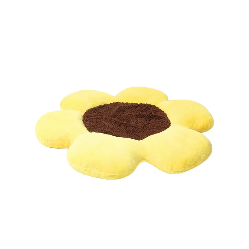 Round flower-shaped blue cat nest measuring 85cm with sponge and PP cotton filling