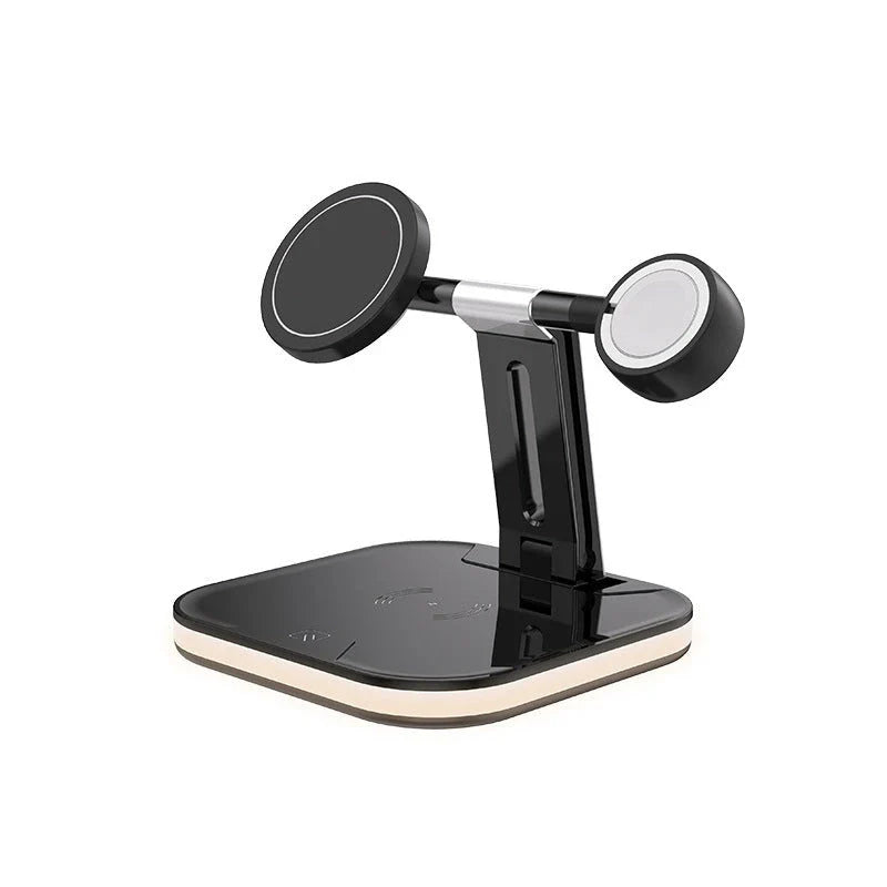 3-in-1 Magnetic Wireless Charger for Apple Devices in black and white
