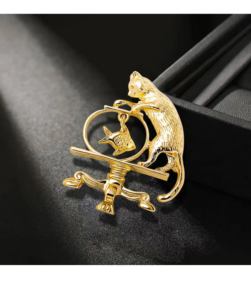 Baroque style metal texture alloy brooch in DW0303 colour for men, shown on a neutral background.