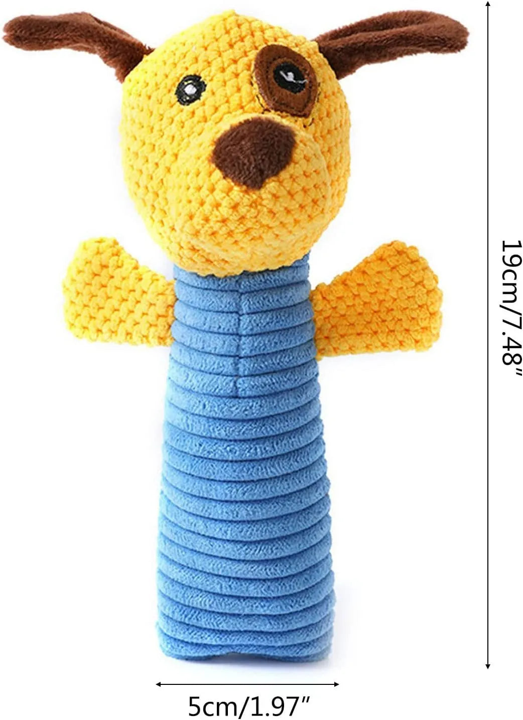 19cm squeaky stuffed animal dog chew toy in animal shapes with soft cleaning texture