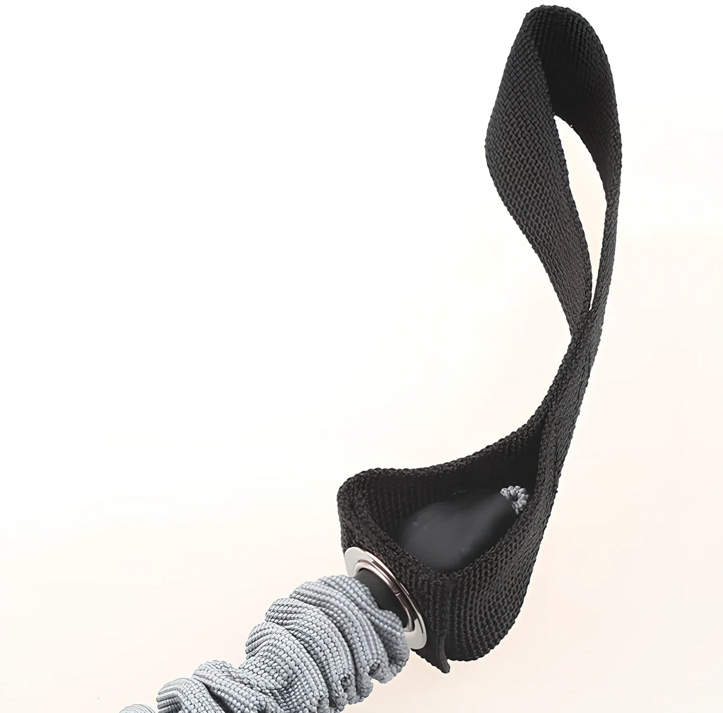 Blue latex abdominal wheel auxiliary pull rope extended to 100cm with rings for handle and foot attachment