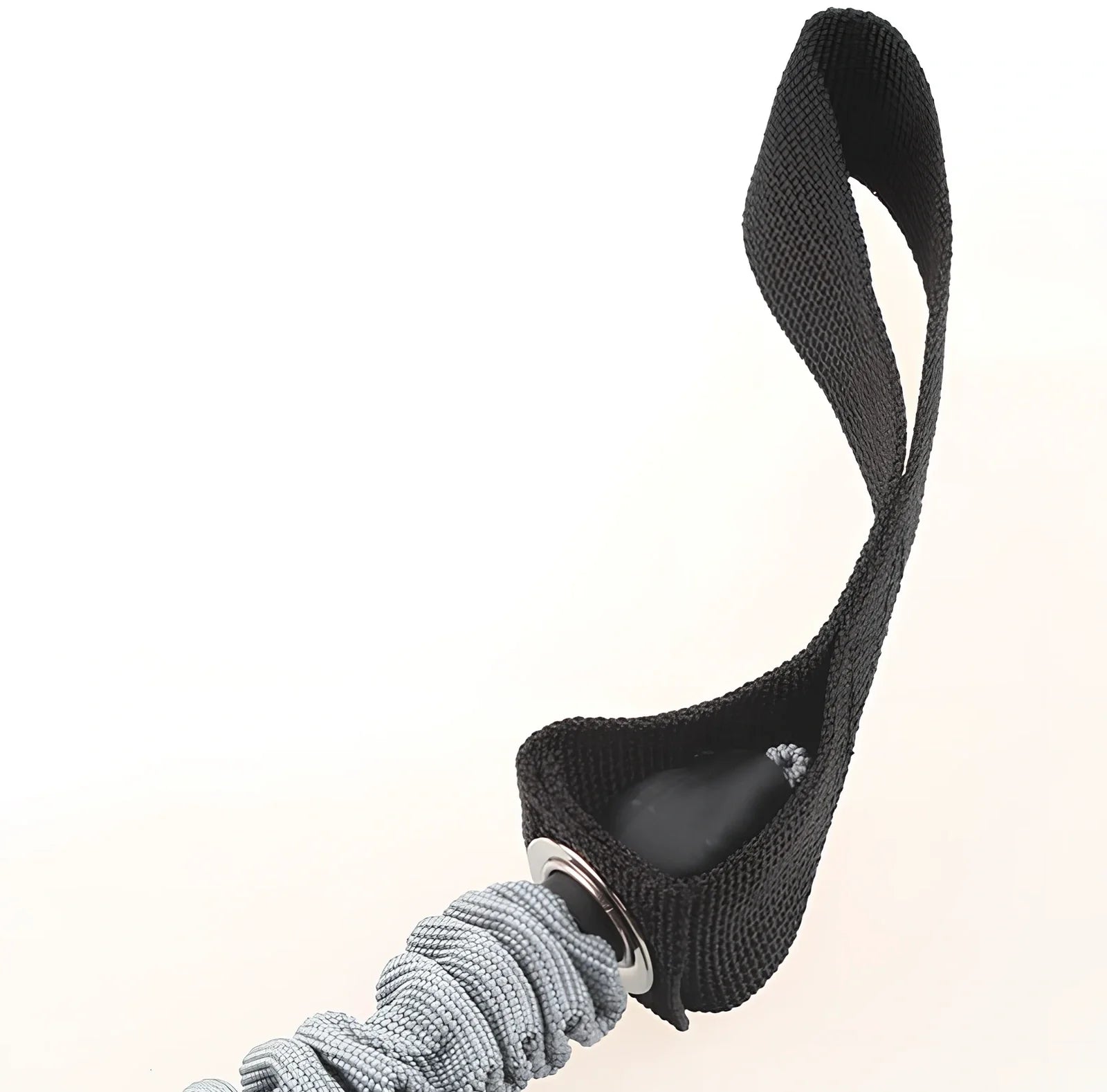 Blue latex abdominal wheel auxiliary pull rope extended to 100cm with rings for handle and foot attachment