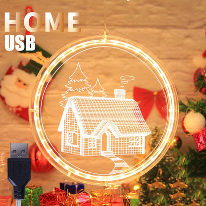 3D Christmas theme LED string lamp with warm white glow for festive home decor