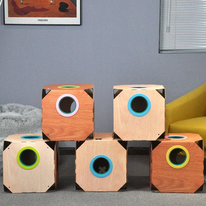 DIY Multipurpose Cat Hiding Box Toys with Cardboard Hair Removal for durable play and grooming