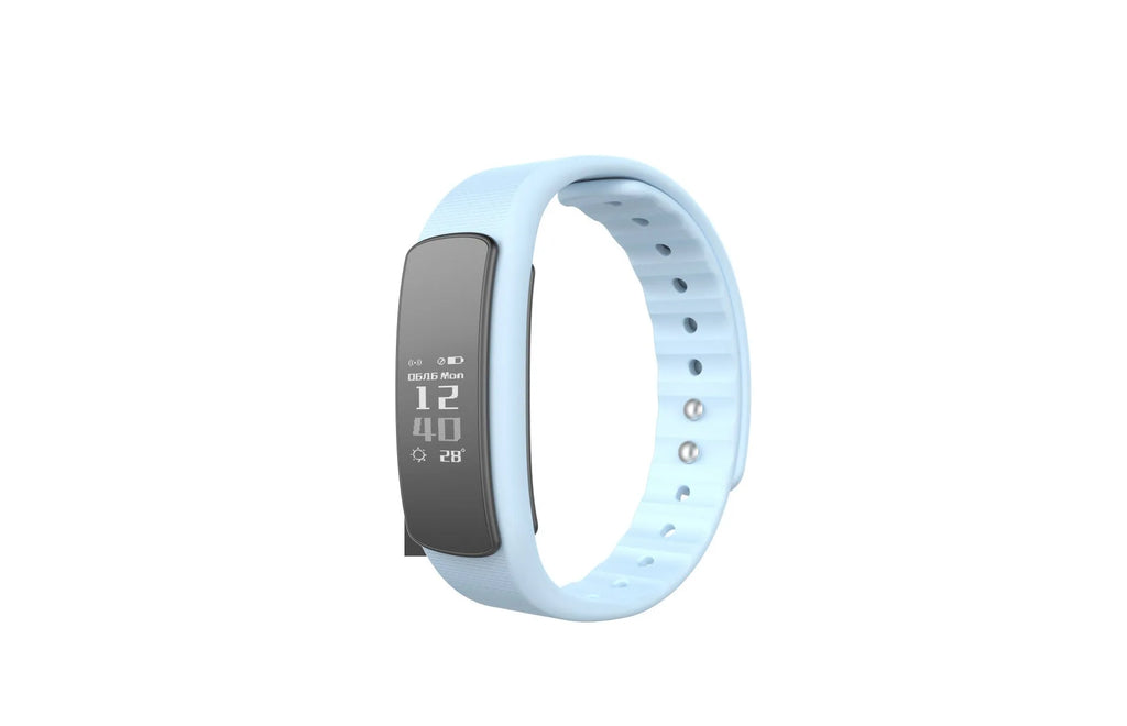 I6 smart sports bracelet with 0.96-inch screen on wrist showing health metrics