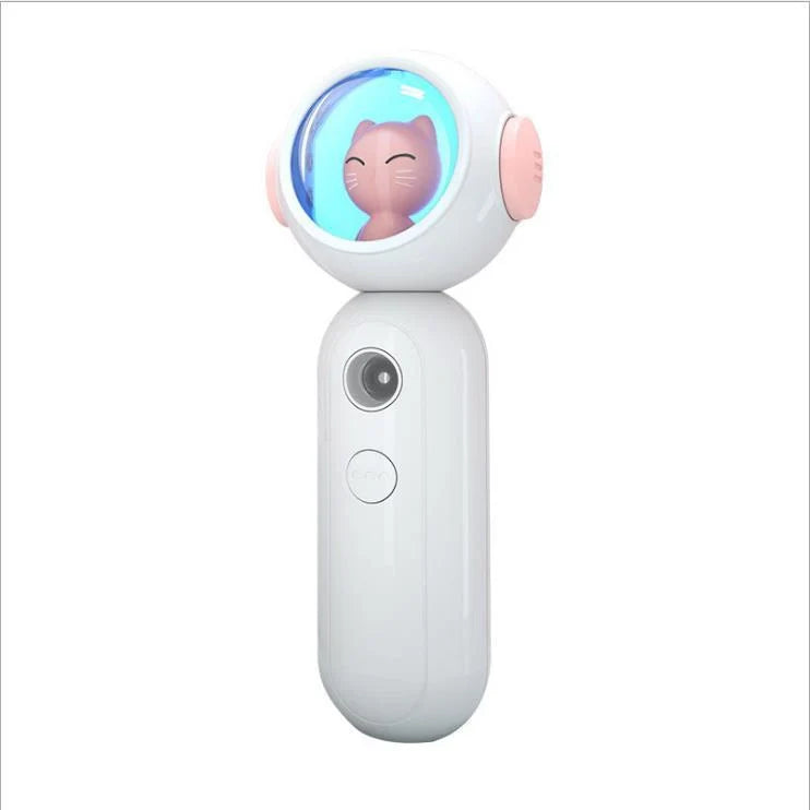 Handheld nano spray steamer in cat pink, cat white, and alien red for skin hydration