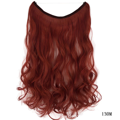 22 inch invisible wire silky straight synthetic hair extensions, 55cm length 80g weight no clips