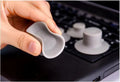Grey durable plastic laptop cooling pad kit with two large and two small non-slip pads.