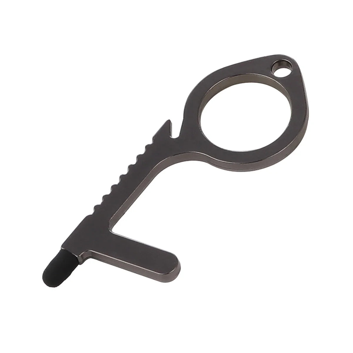 Alloy protective door opener keychain in various colours, 7.9cm in size