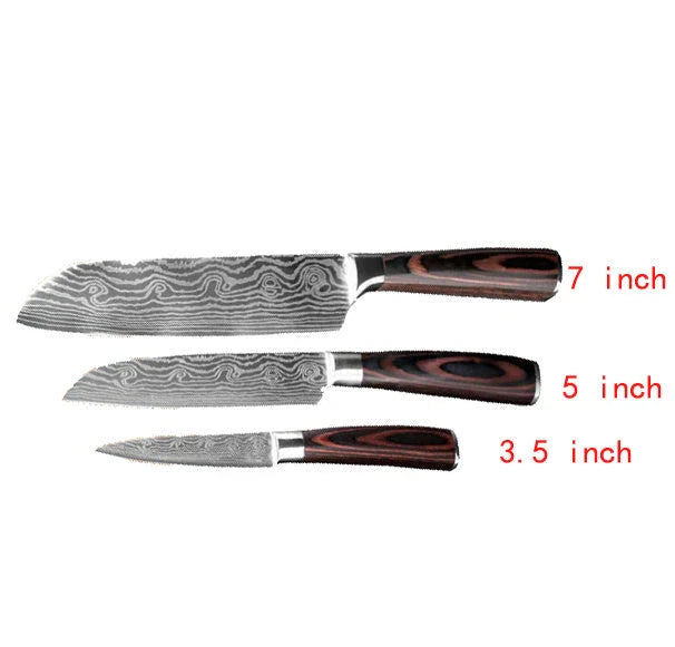 Premium stainless steel kitchen knife set with razor-sharp blades and ergonomic handles for precise cutting and slicing