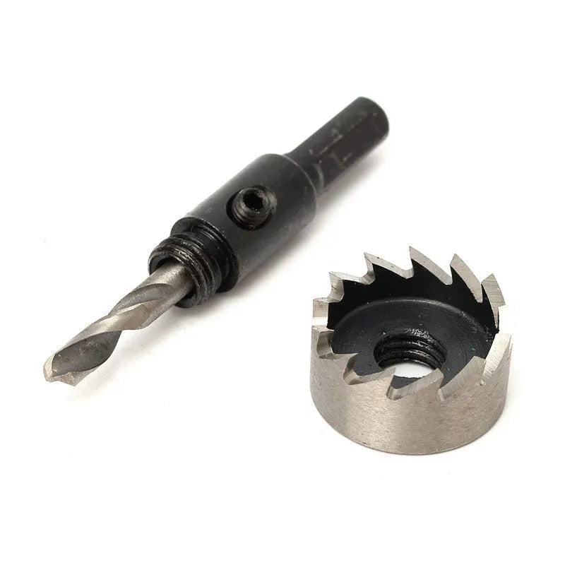 12-piece HSS cutter drill bit set with hole saws ranging from 15mm to 50mm for stainless steel drilling