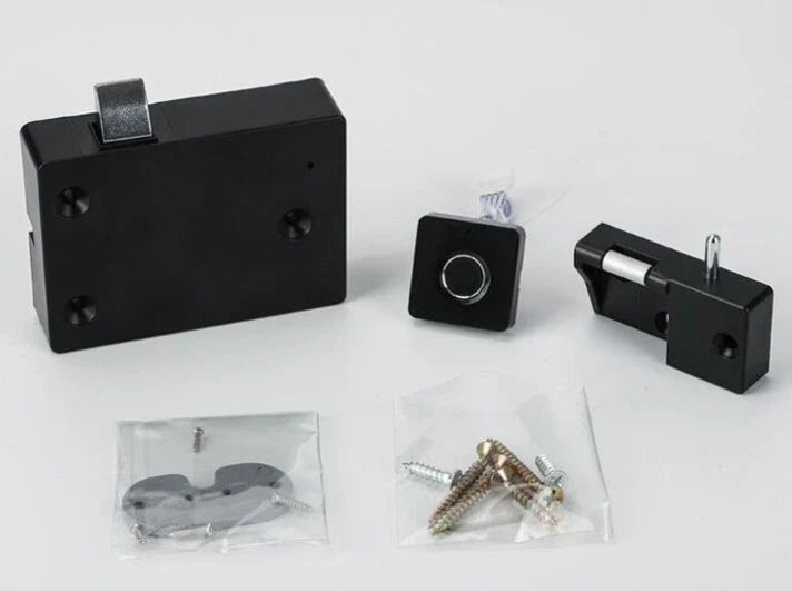 Intelligent electric fingerprint furniture lock for cabinets and drawers in black