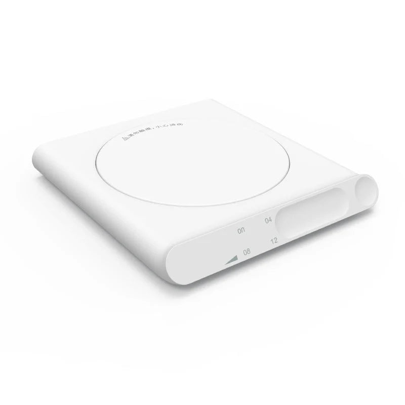 Adjustable Thermostat Coaster in white, blue, and pink with USB interface