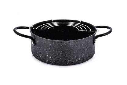Household oil-saving fryer with non-stick coating and removable grease filter