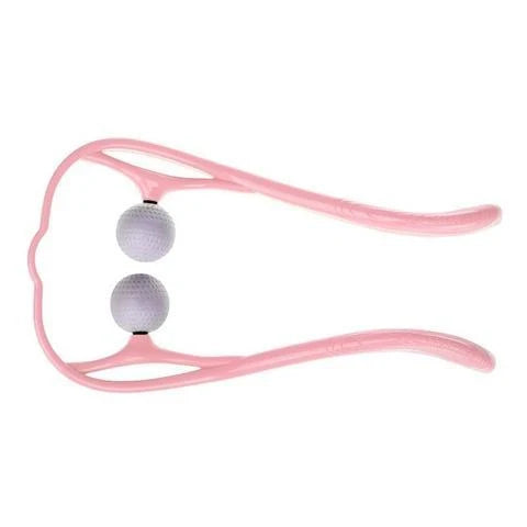 Adjustable neck massager in pink, blue, and green for deep tissue relief